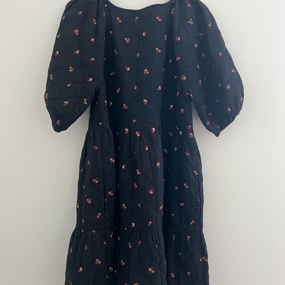 Madewell Black Flower Dress